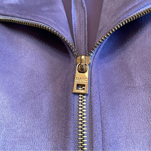 Marc New York Faux Suede Moto Jacket Ash Purple Andrew Marc Sz L - Picture 11 of 16
